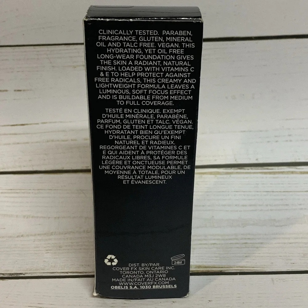 Cover FX Natural Finish Foundation - N 100 - 1 oz - NIB Med To Full Coverage
